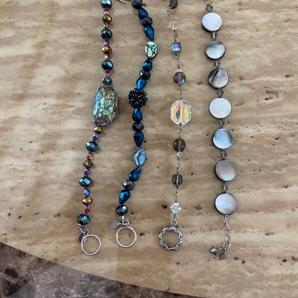 Set of four beautiful SS and Crystal Bracelets EUC 8-8 1/2 in. Long - Picture 5 of 10